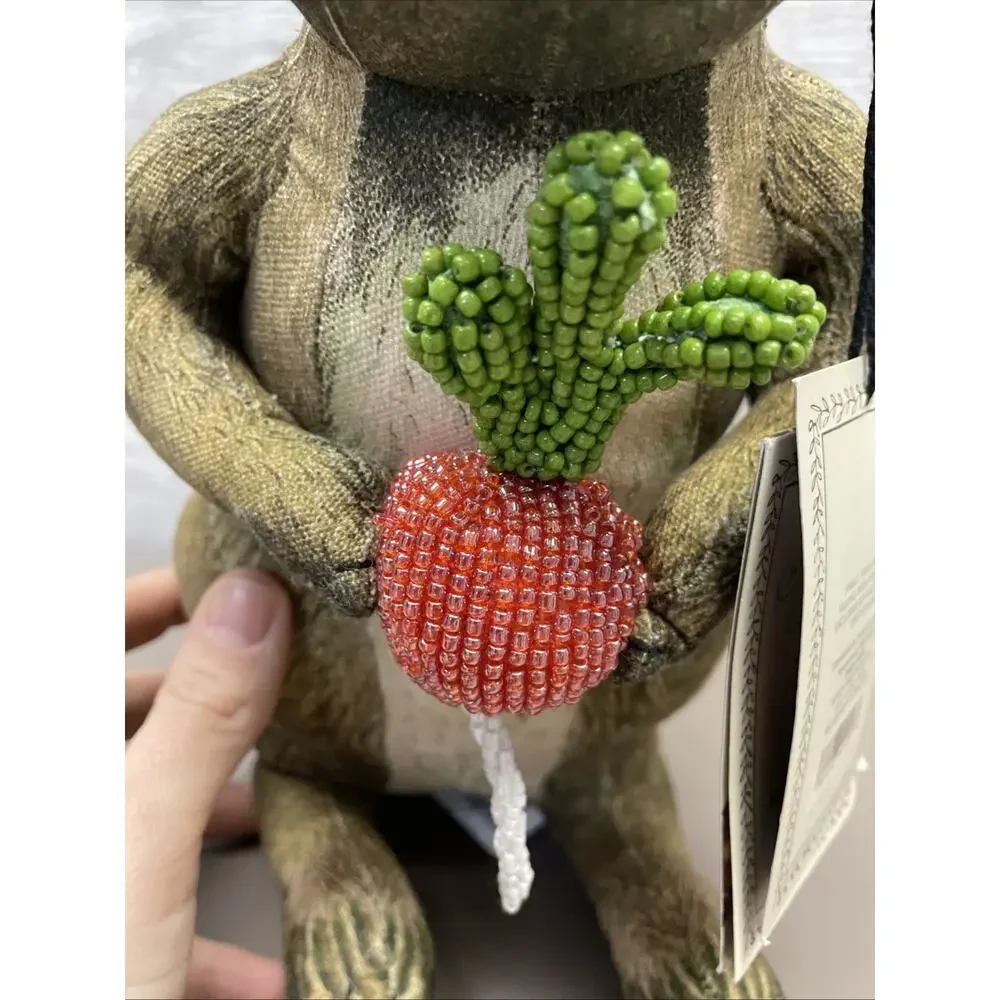 John Derian for Target 2025 Plush Woodland Squirrel holding Radish Pillow 11